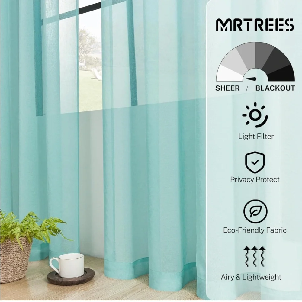 Sheer Curtain Panels Brand New - Picture 2 of 6